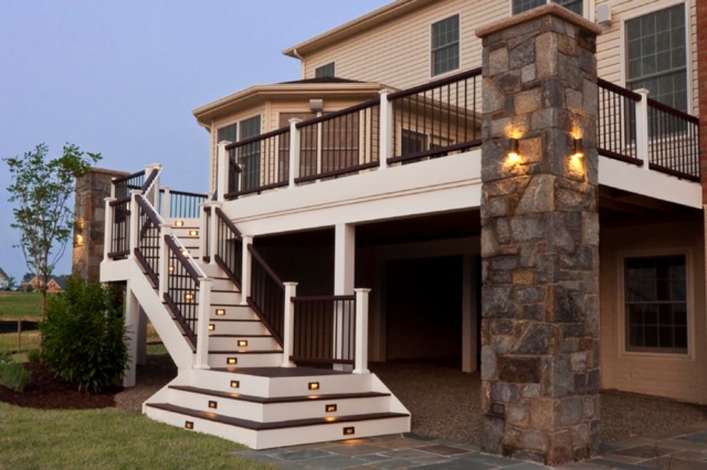 A modern deck built by A+ Best Services